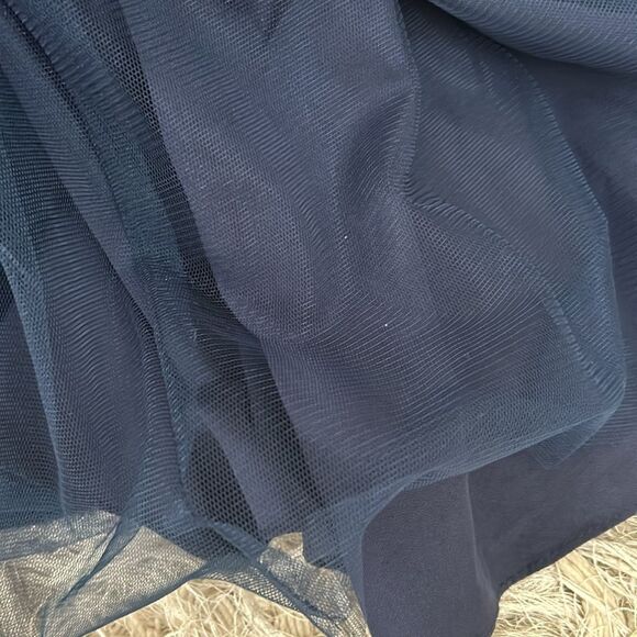 NWT La Femme 28053 Stunning Lace Floral Embroidered A-Line Gown in Navy size 12 - Picture 13 of 15